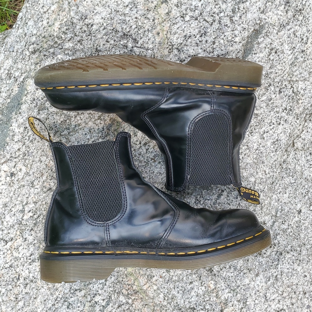 Dr. Martens 2976 YS Black Smooth Leather Chelsea Boots Size 7 - Picture 11 of 15